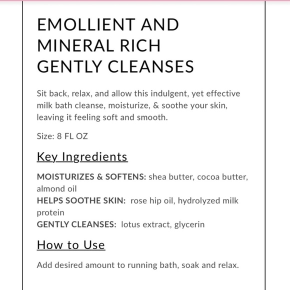 whish Bath & Body Nwt Whish Rose Hip Lotus Mineral Milk Bath Poshmark